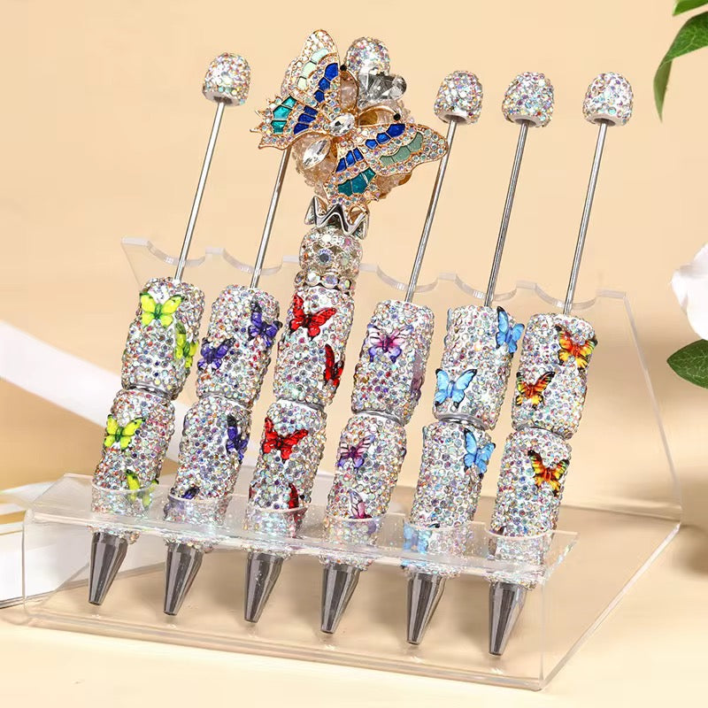 Butterfly silver AB Rhinestone Clay Pen Bundle