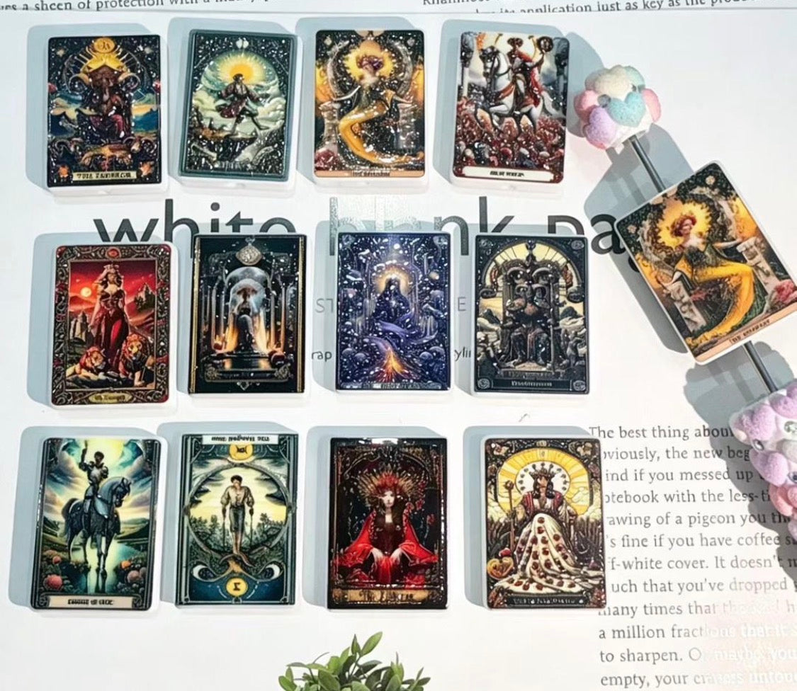 Tarot Card Acrylic Focal Beads-S16