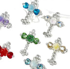 Metal Alloy Cross Rhinestone Beads