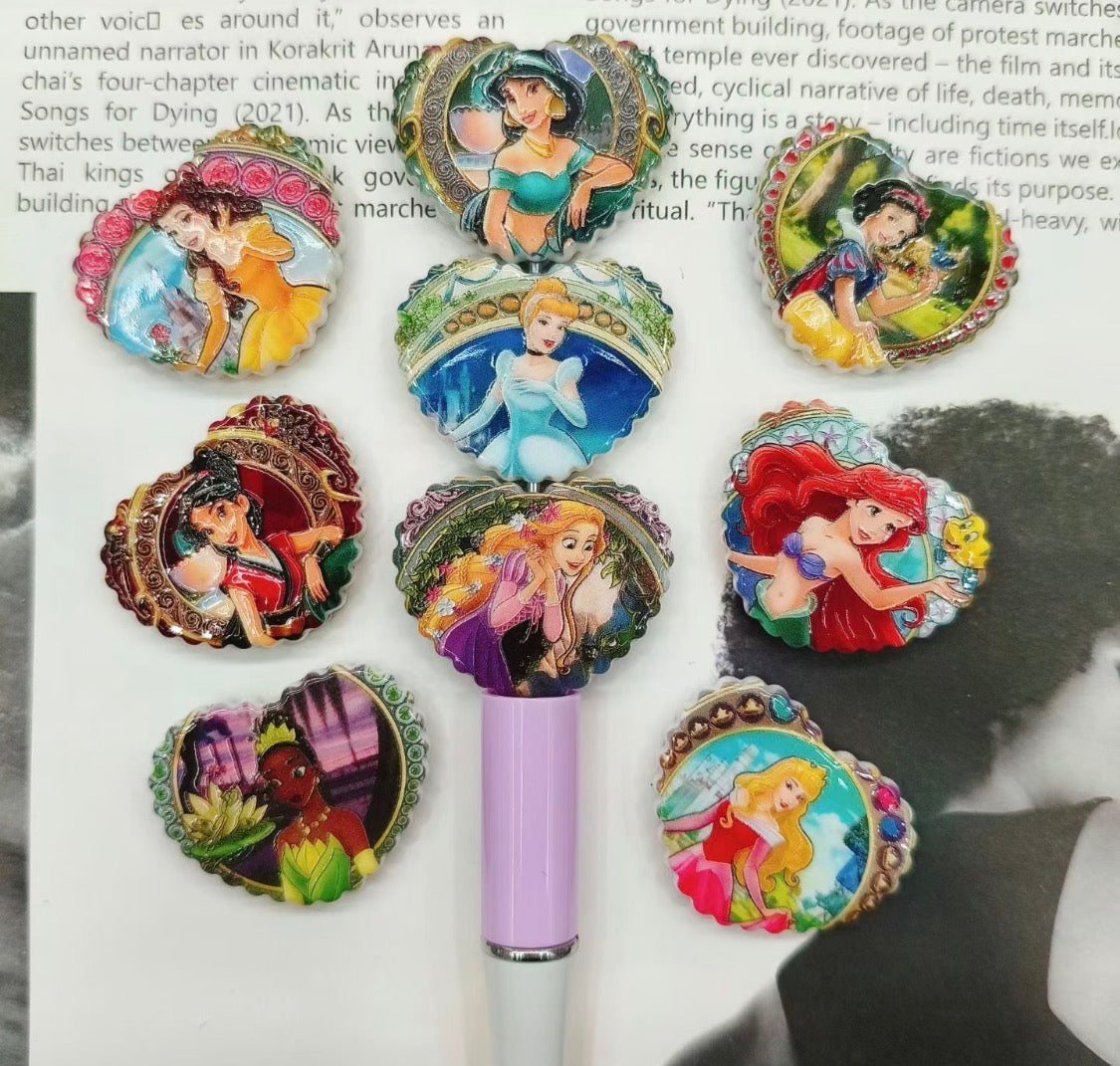 Princess Girls Acrylic Heart Shaped Beads Main image