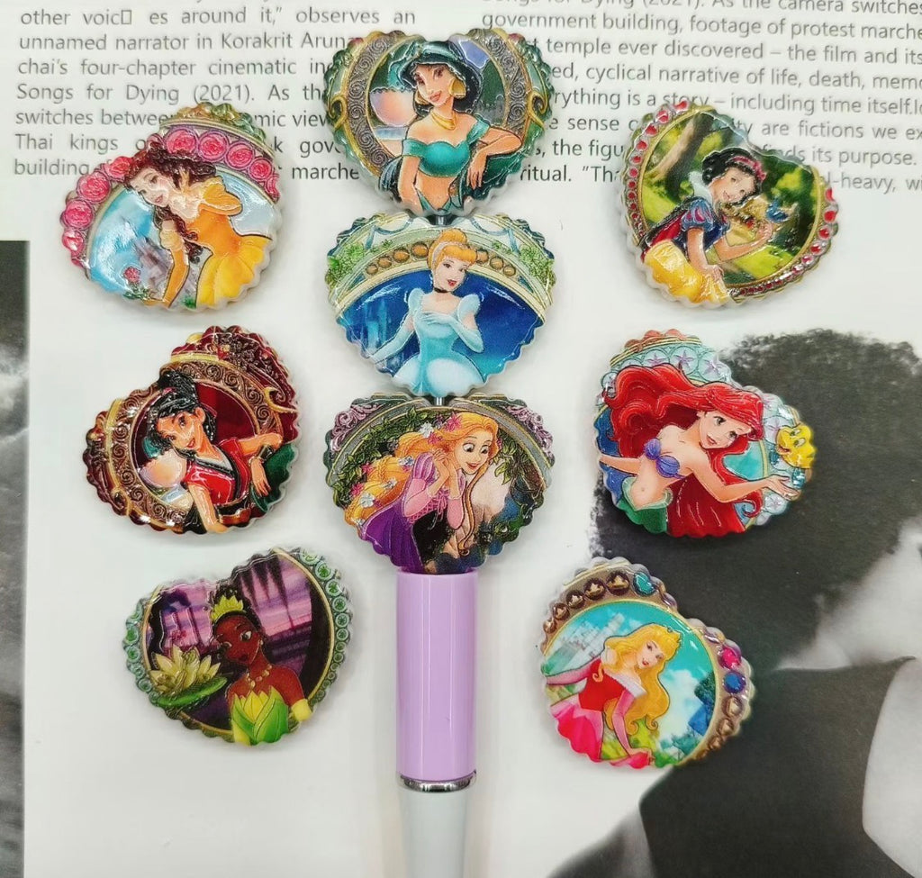 Princess Girls Acrylic Heart Shaped Beads