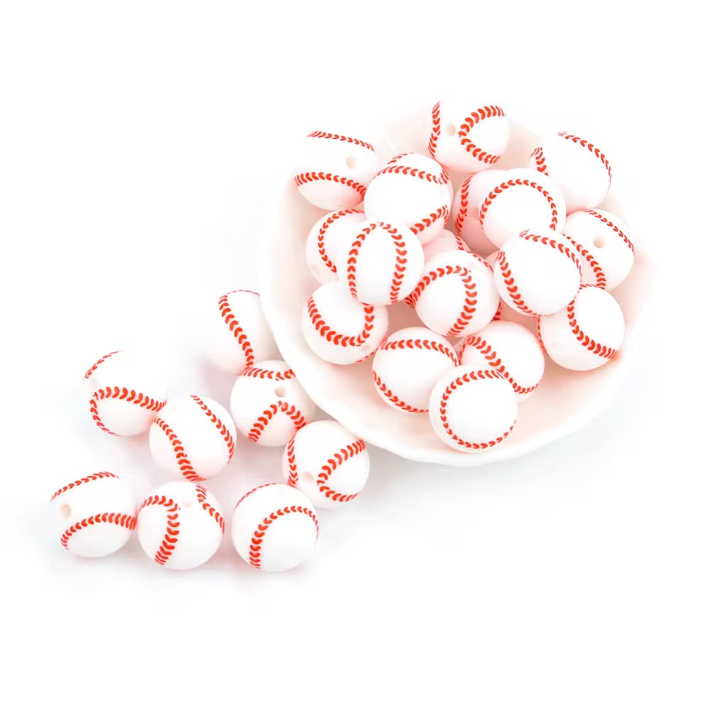 15mm Baseball Silicone Bead Main image