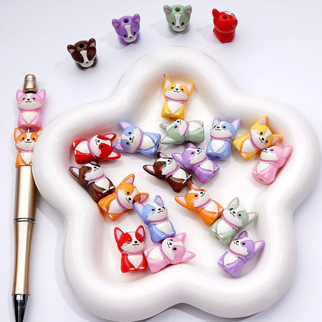 16mm Cute Corgi Dog Beads Secondary image