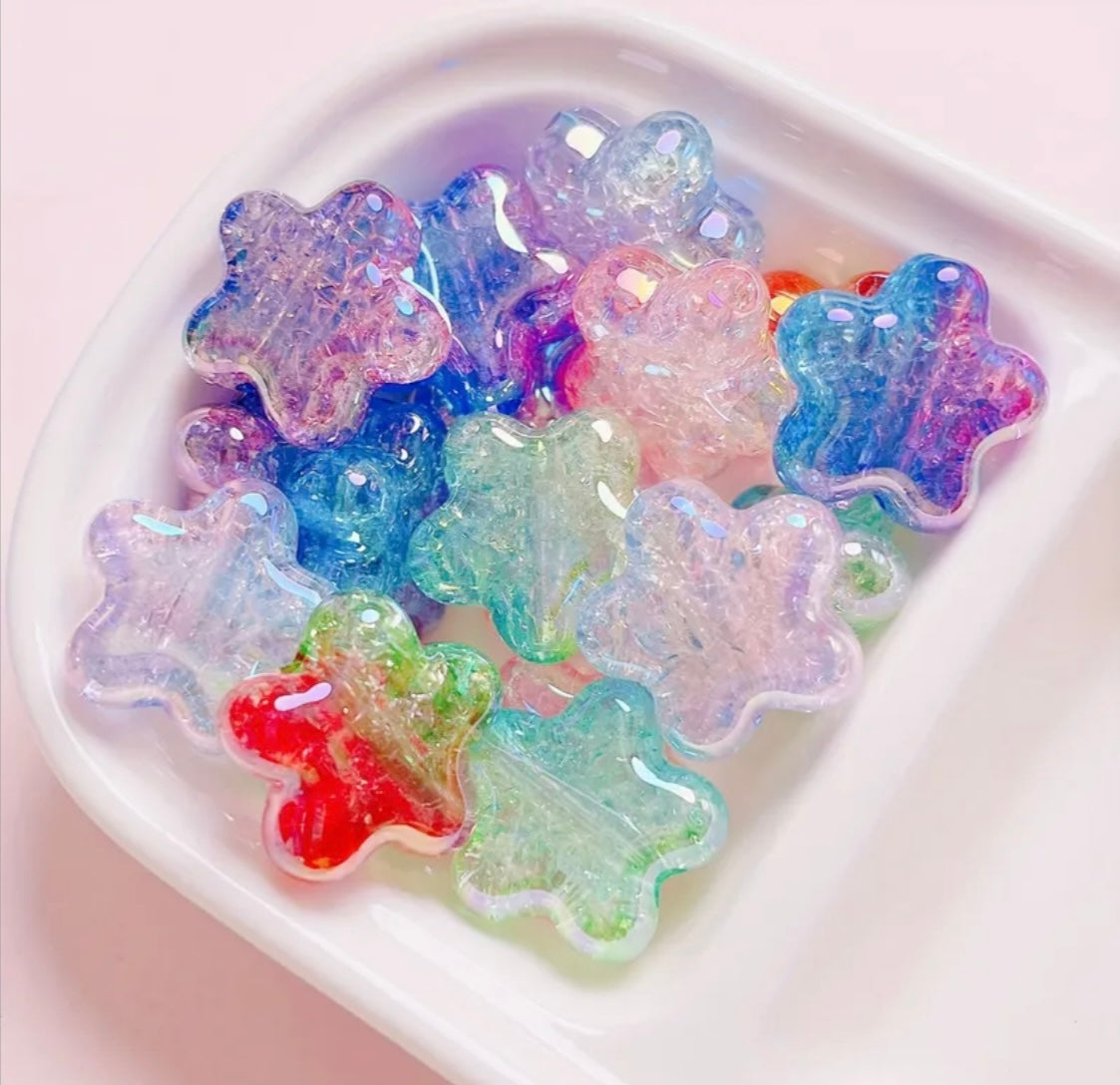 Ombre Cracked Glass Stars Beads Main image