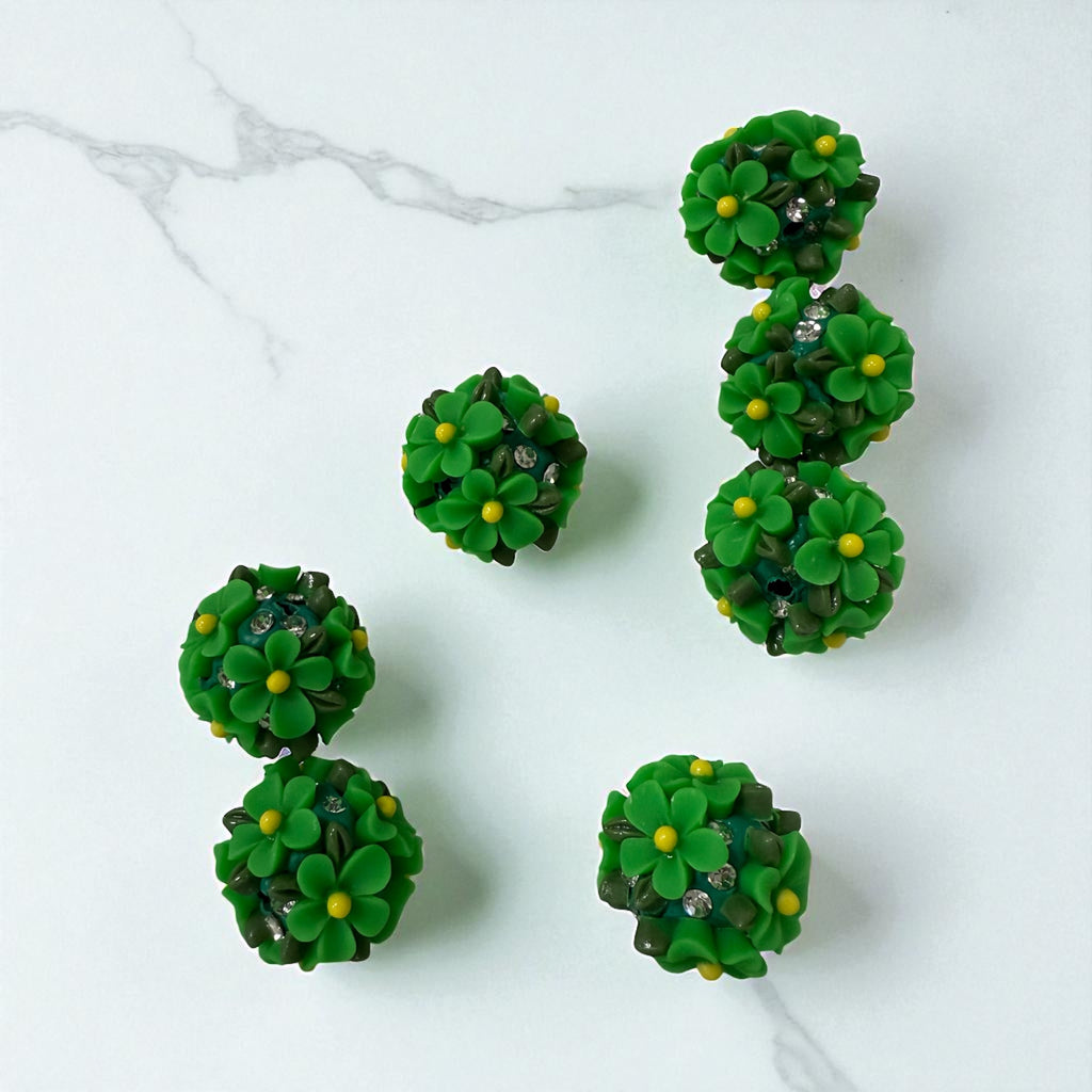 18mm Fancy Clay Daisy and Stone Beads (Brights)