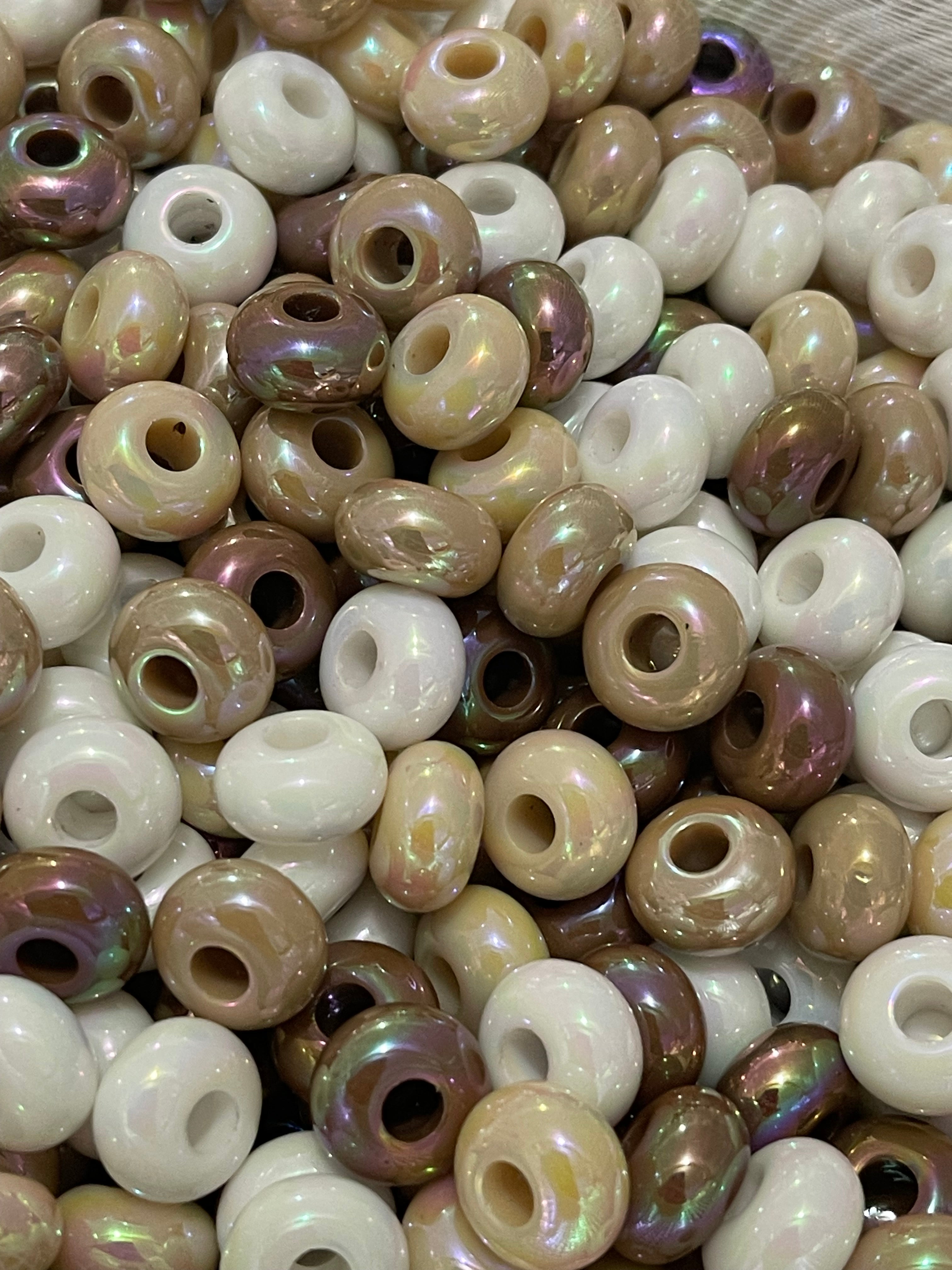 8mm Abacus Spacer Neutral Tone Bead Mix Main image