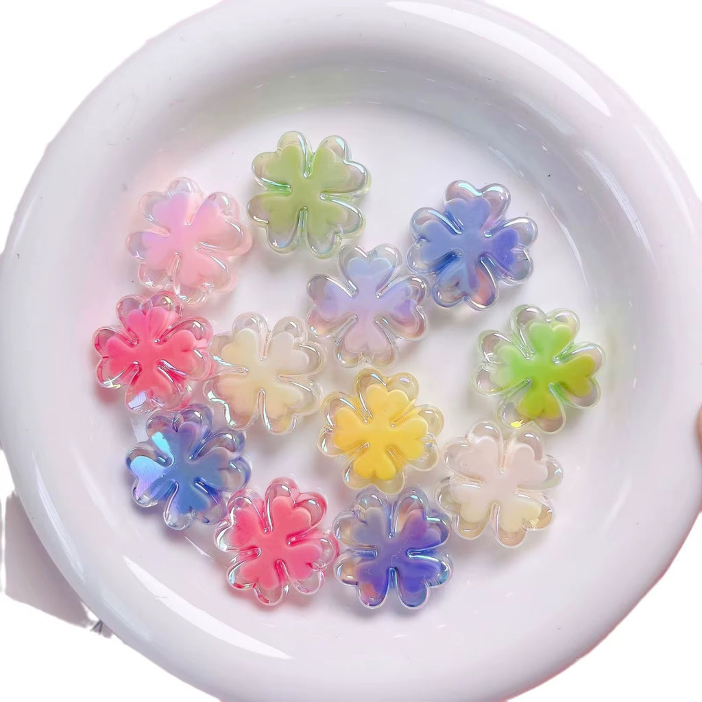25mm AB Clover Shaped Beads (5pcs)-J3