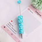 Beadable Clay Pens with Dazzling Heart in Assorted Colors
