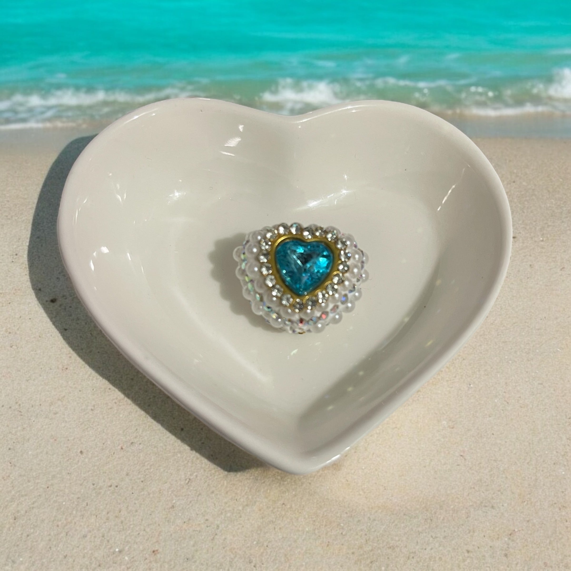 20mm Hearts with Rhinestones and Pearls