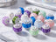 20mm Hearts and  Rhinestone Beads (5pcs)