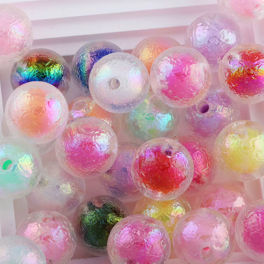 16mm Rough Face Double Layered Autora Beads Mix-N19