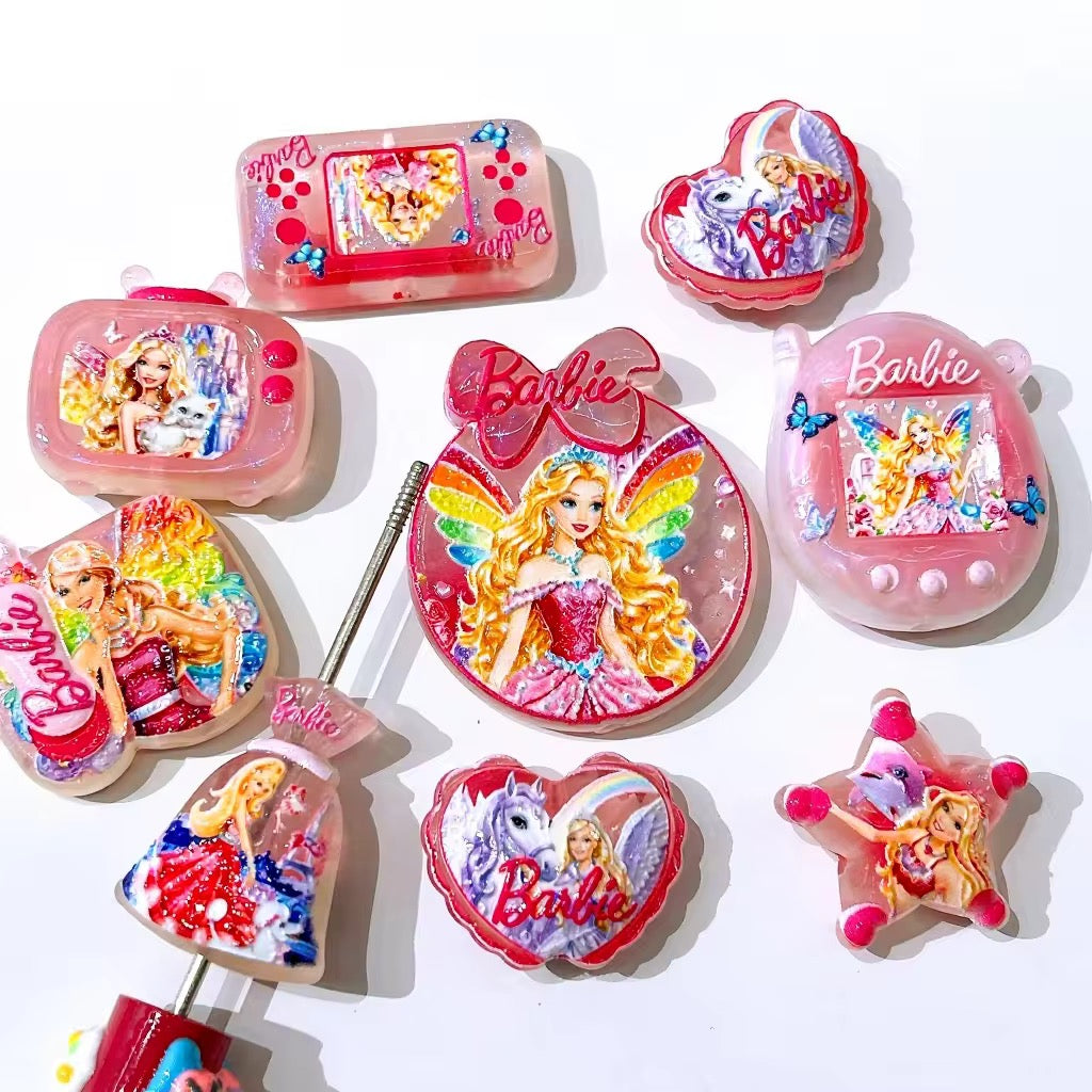 Pretty Pink Doll Acrylic Shapes Beads