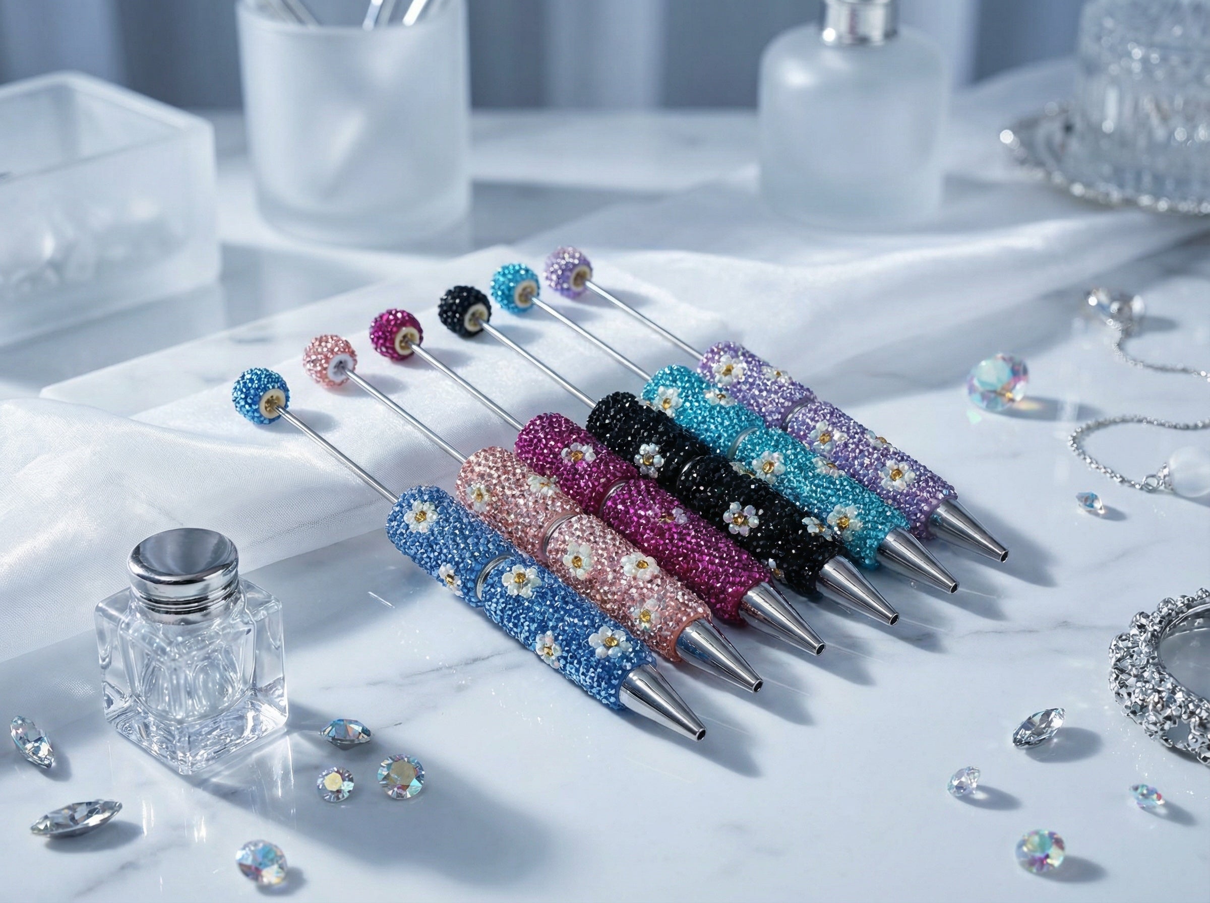 Daisy Rhinestone Pen Bundle