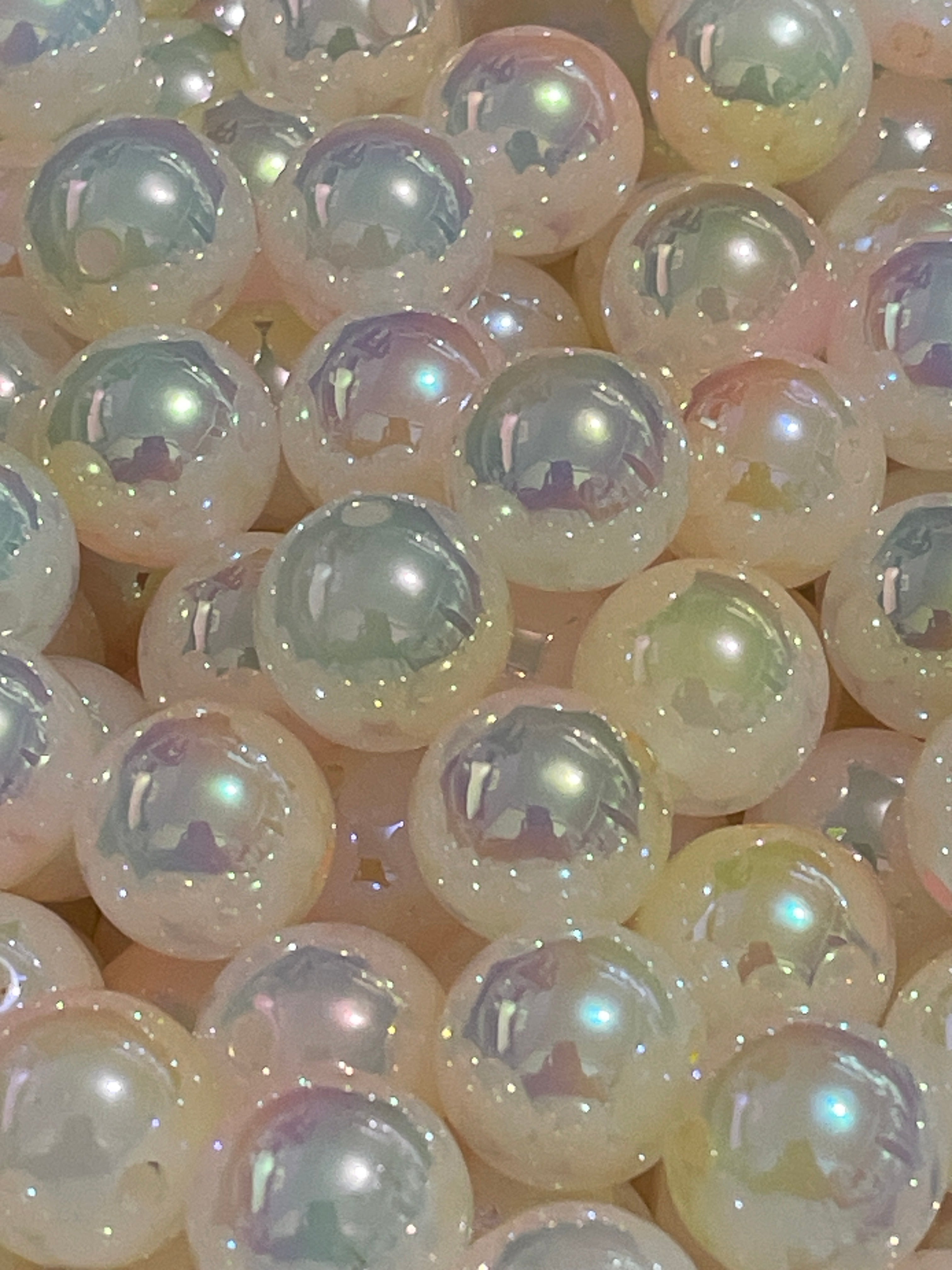 16mm Glossy Ombre Color Acrylic Beads With UV Finish (Mix & Single Colors)