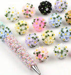 16mm Fancy Clay Daisy and Stone Beads-S6