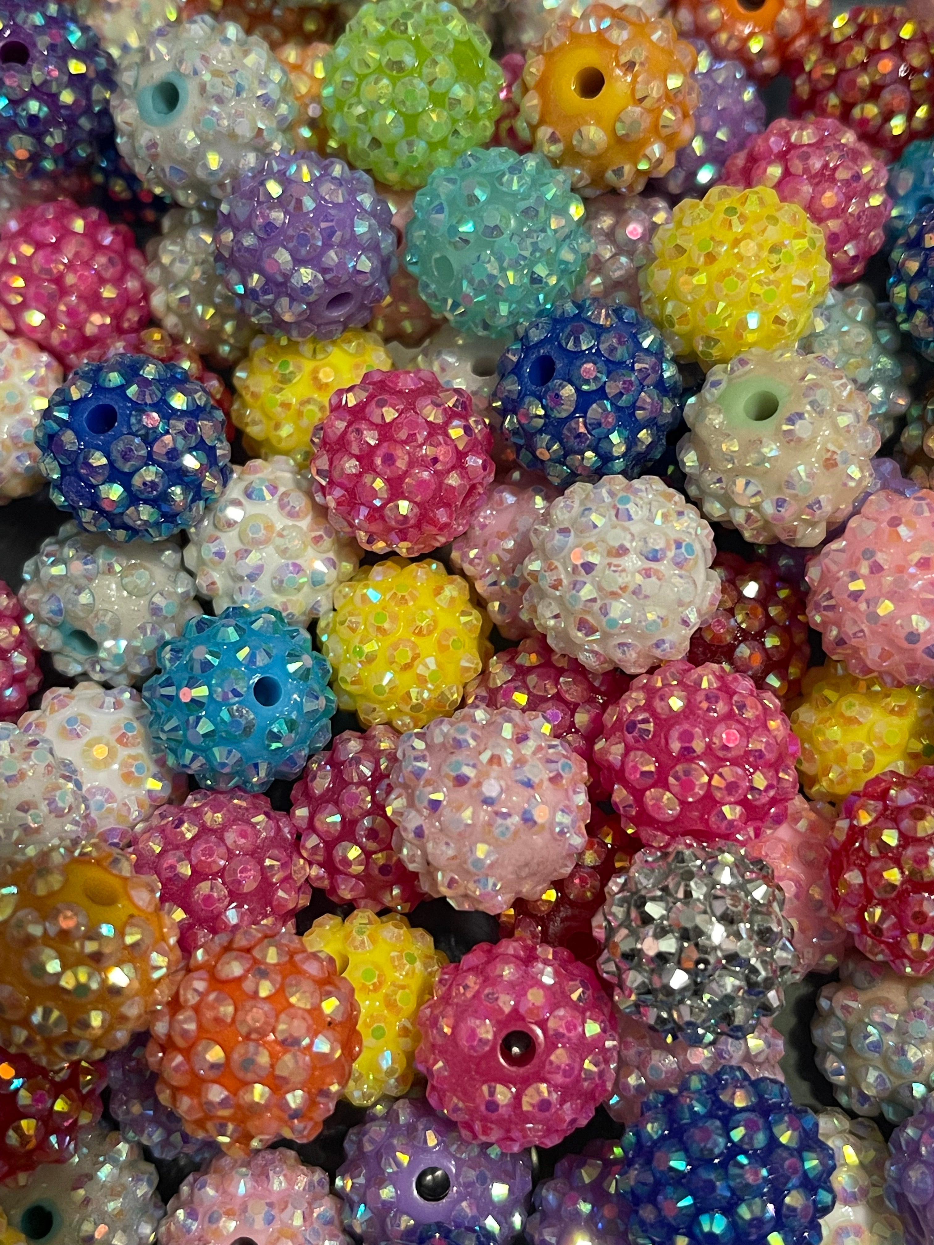 14mm Rhinestone Beads Mix (10pcs)-S7