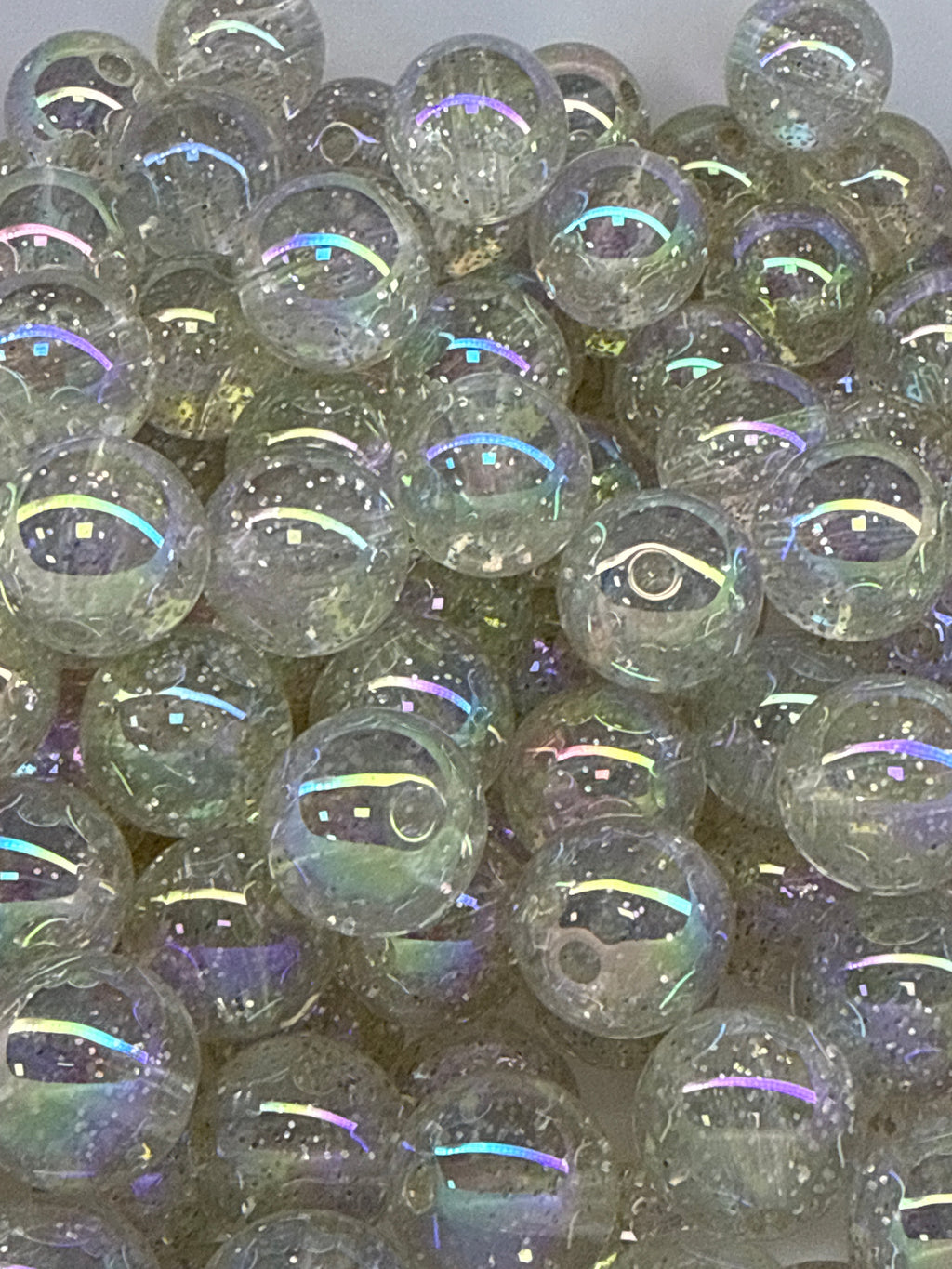 16mm Luminous Glitter Beads (single colors)