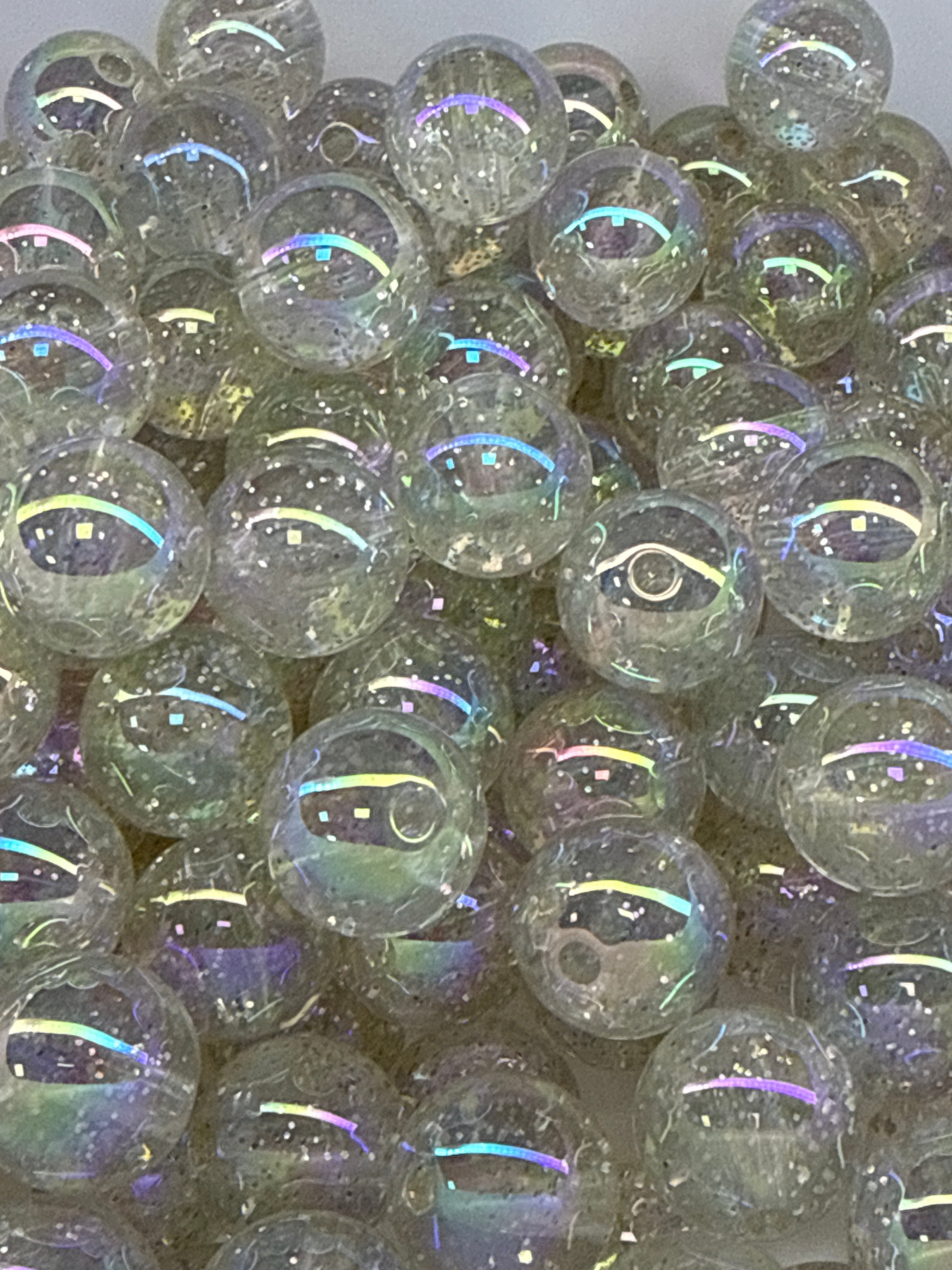 16mm Luminous Glitter Beads (single colors)