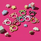 Mouse Head Keychain Clamp Rings (10pcs)