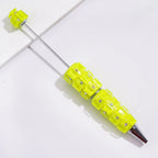 Beadable Clay Pens with Neon Colors Rectangle and AB Rhinestones