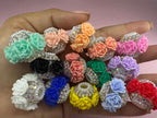 18mm Big Rose and Rhinestone Beads