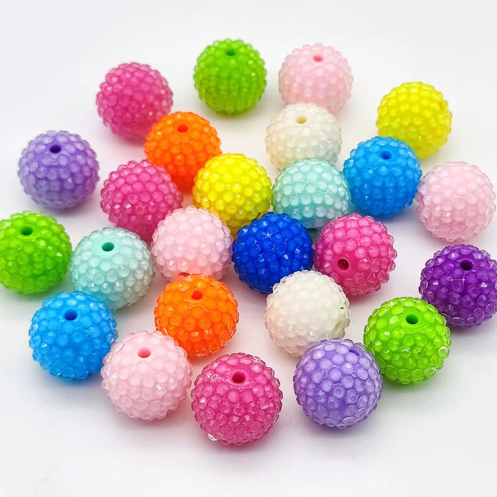 14mm Clear Rhinestone on Solid Beads Mix (10pcs)-S15