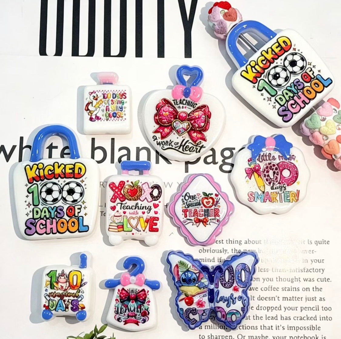 School days Acrylic Shapes Beads-DD21 Main image