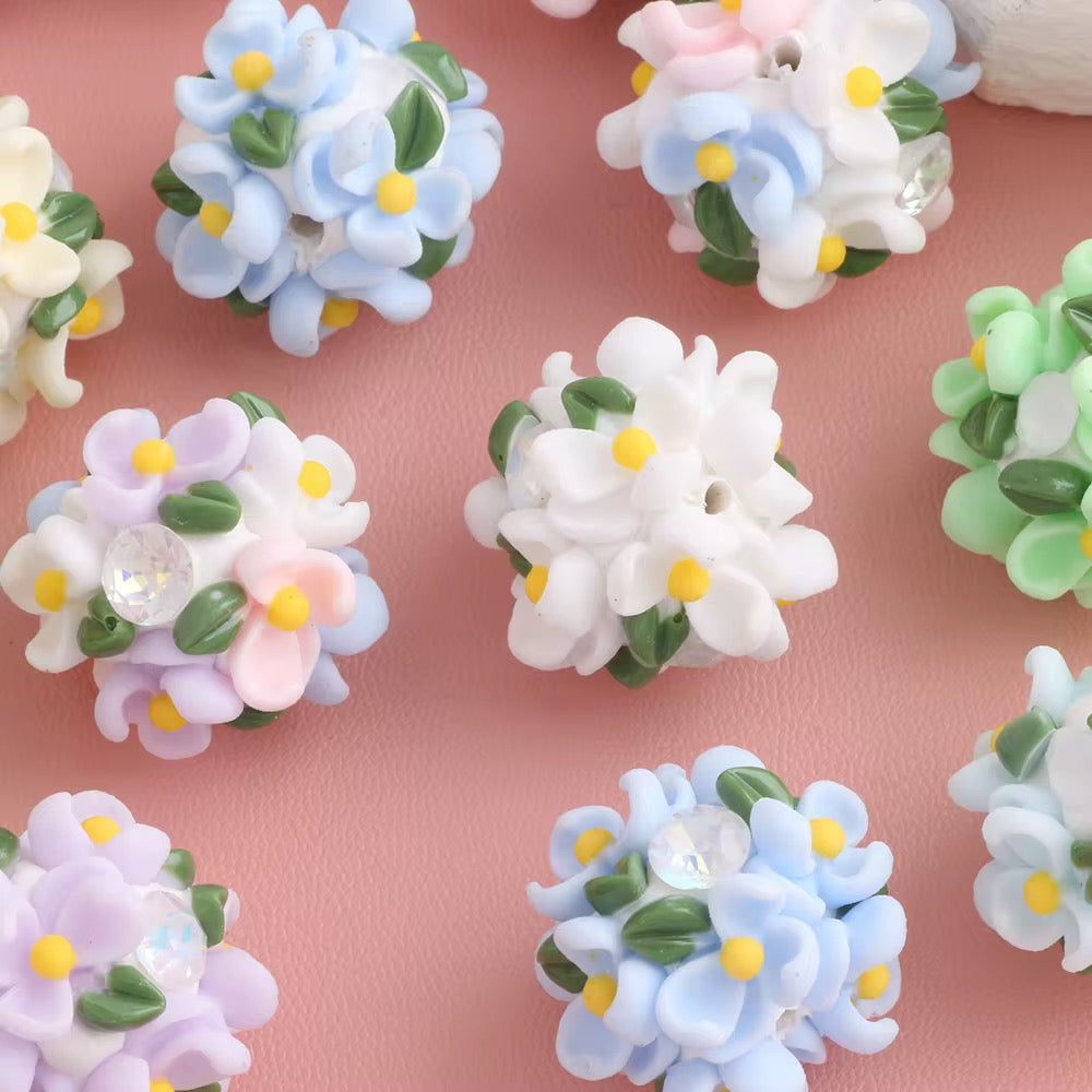 16mm Fancy Flowers and Stone Beads