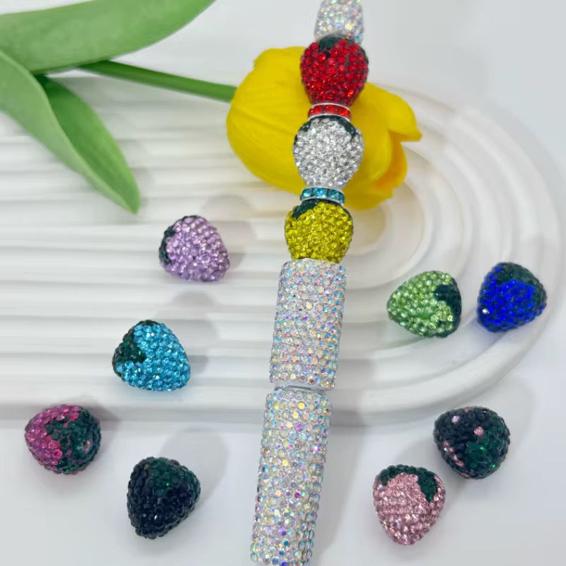 5pc Rhinestone strawberries Secondary image