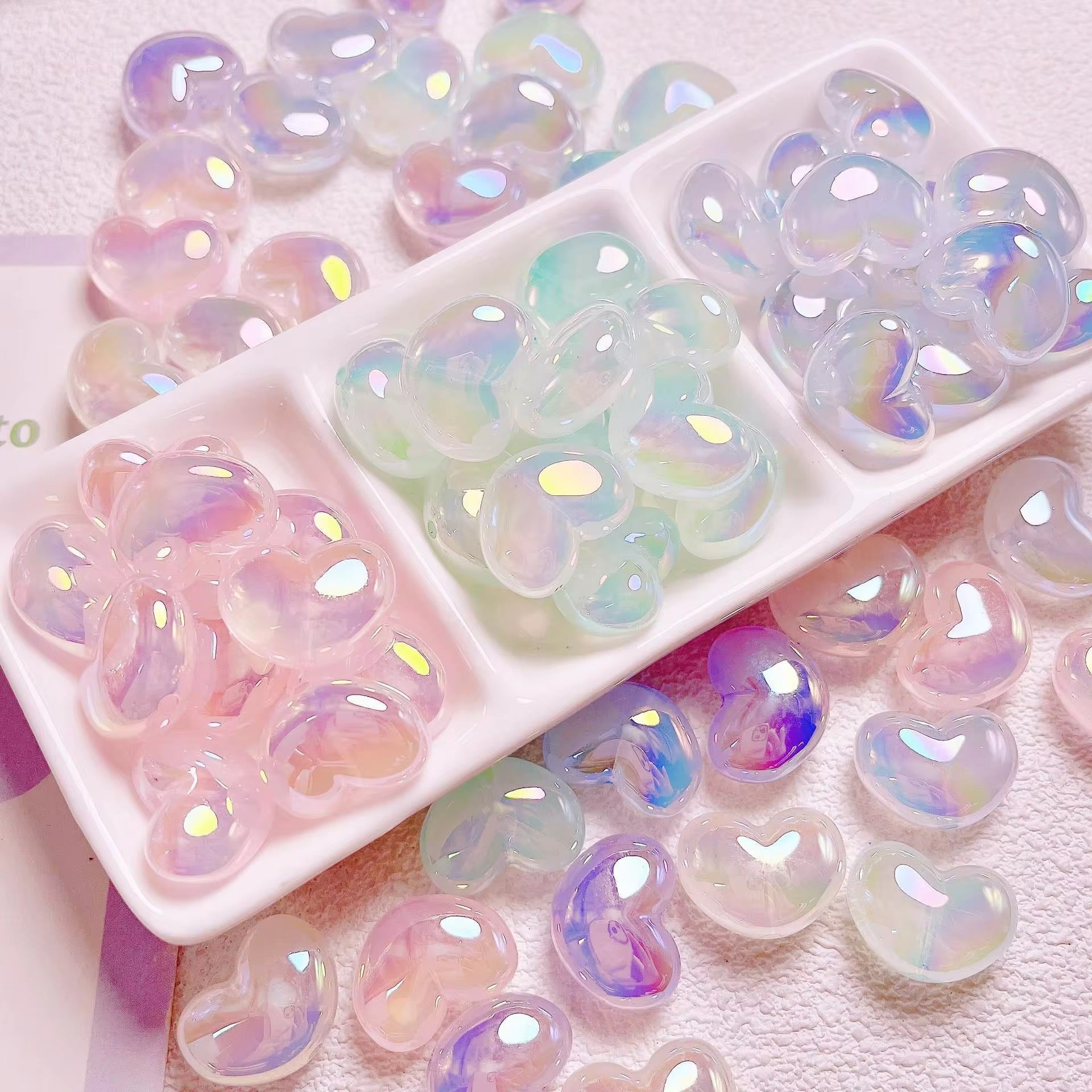 Translucent Jelly Heart Mix -D1