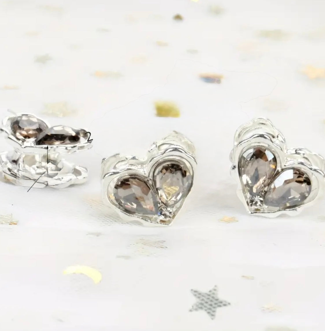 Rhinestone Alloy Hearts
