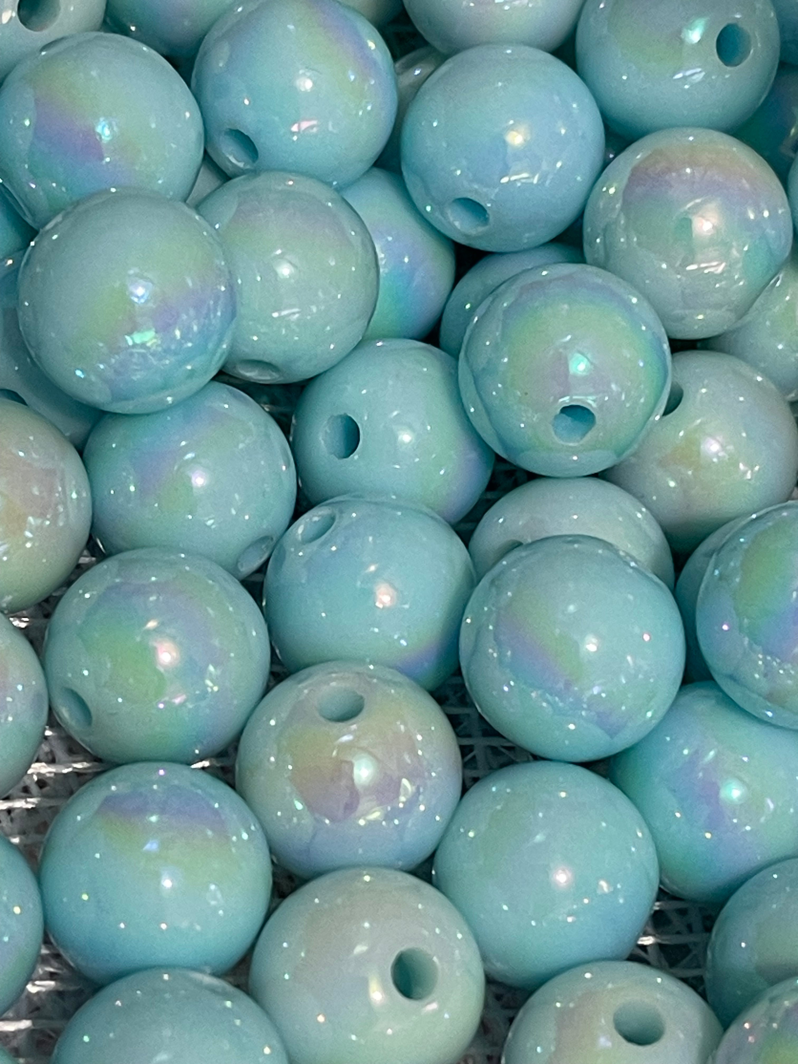 16mm UV Covered Beads Blue Cotton Candy Main image