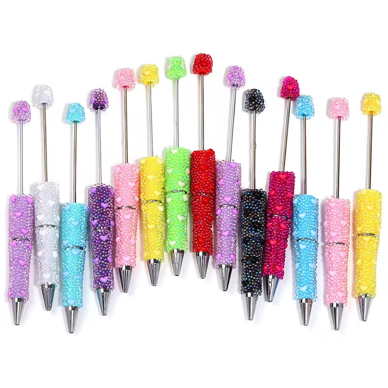 Love Heart Bubble Bright Beadable Pens