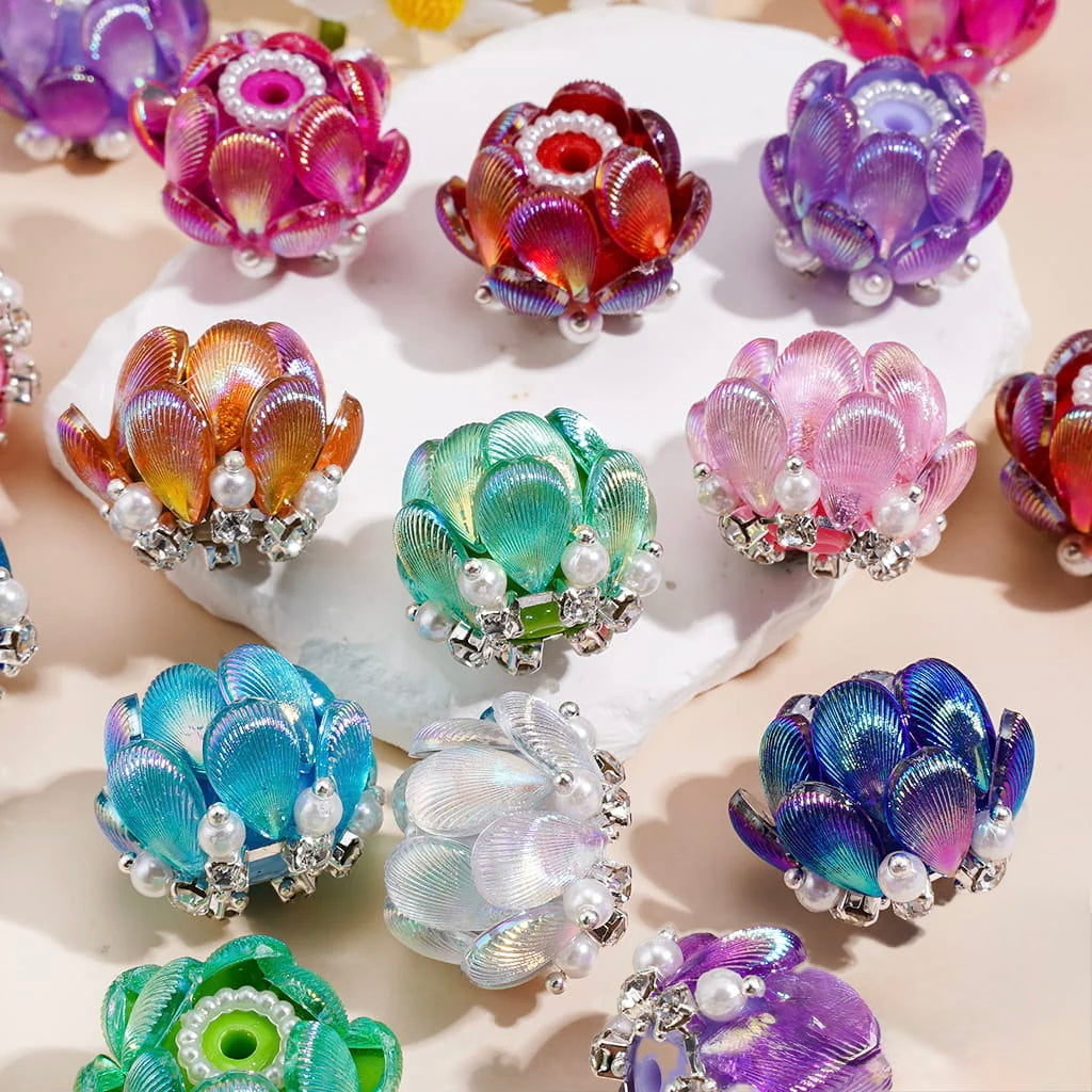 20mm Lotus Flower Handmade Fancy Beads (5pcs)