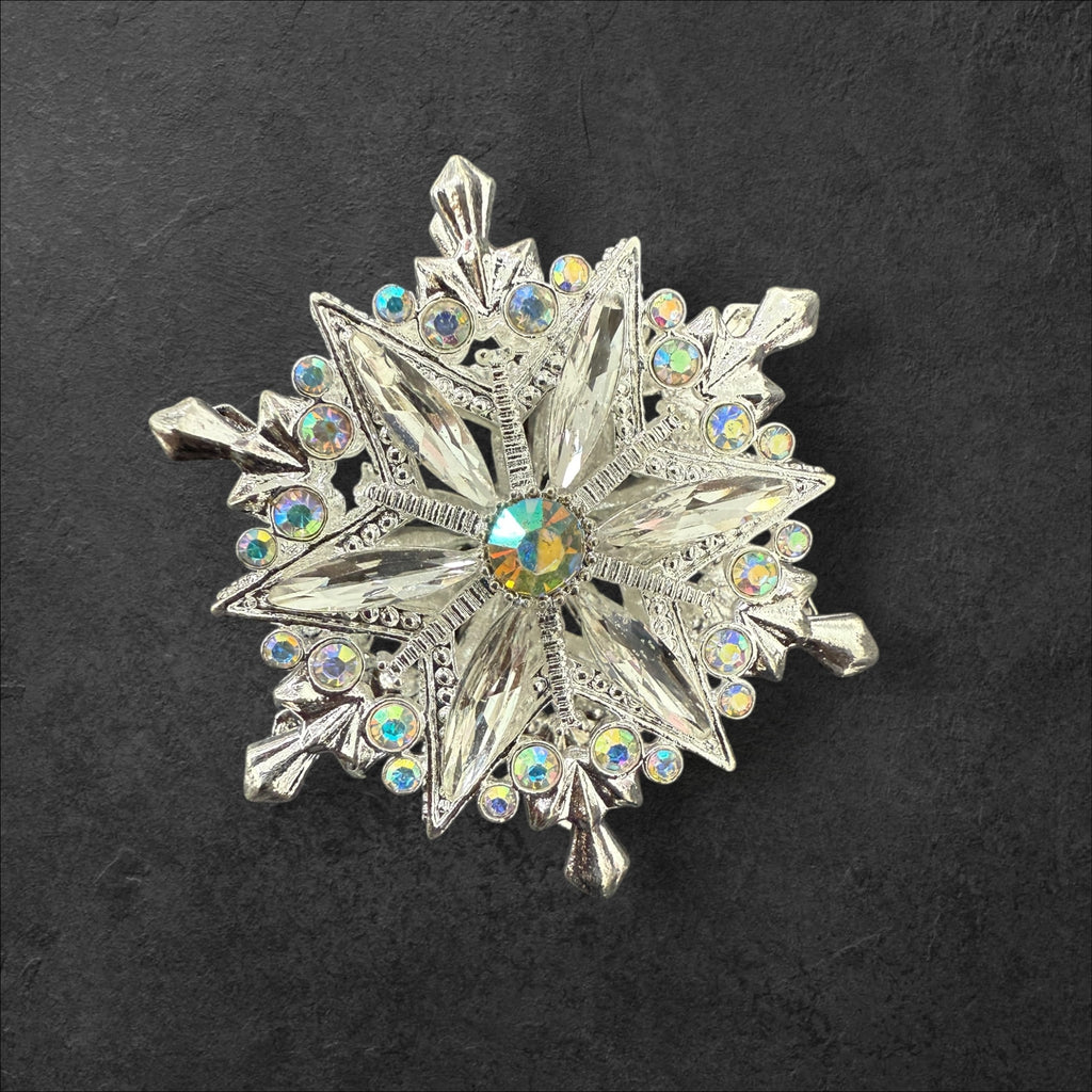40mm Metal Alloy Snowflake Rhinestone Beads-T4