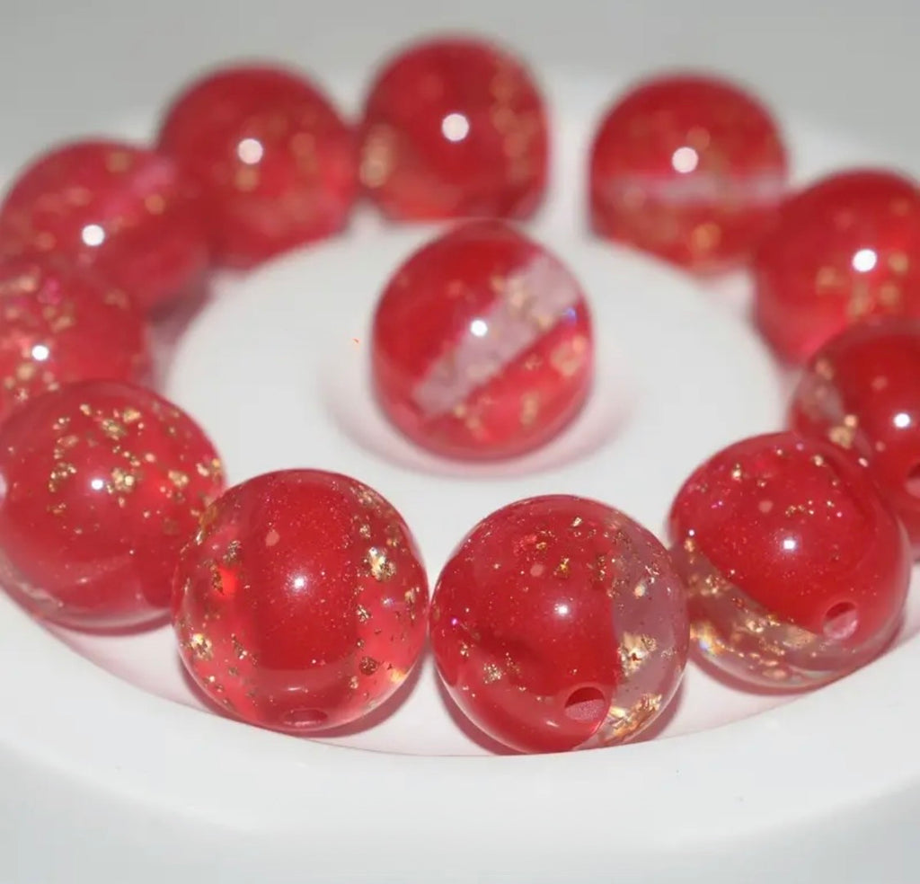16mm Shimmer Gold Foil Beads (Mix and Single Colors)