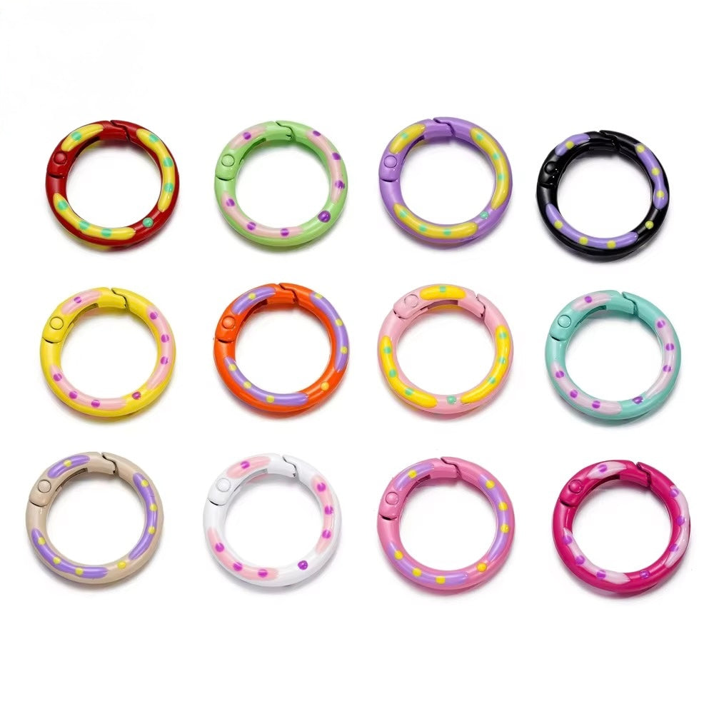 Hand PaintedMetal Round Buckle Keyring (20pcs)