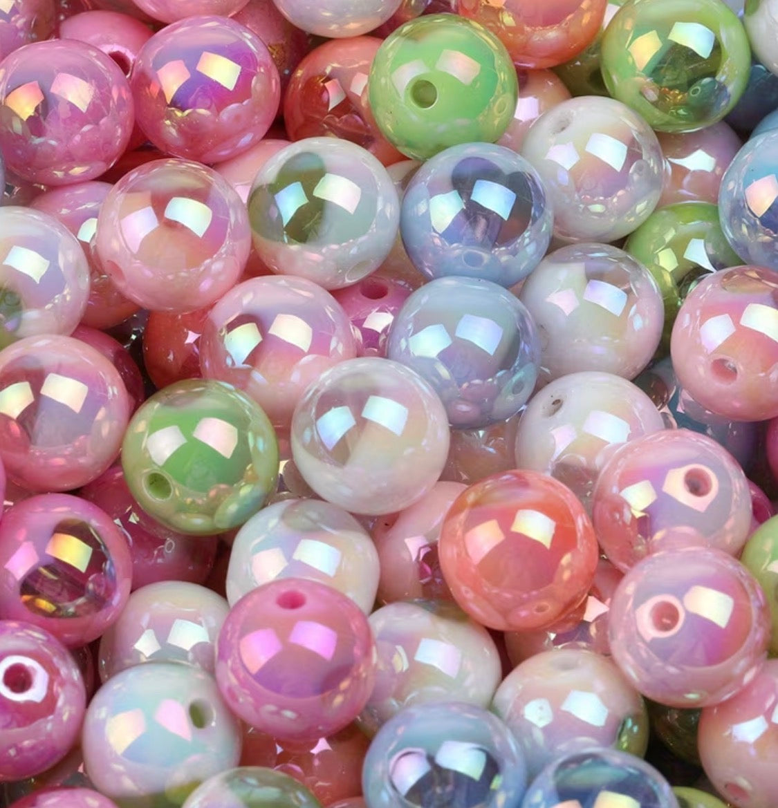 16mm AB Clear Heart On Solid Beads Mix-K23 Main image