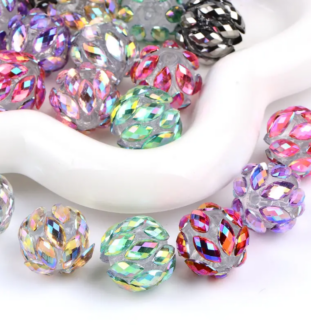 16mm Oval Rhinestone Brights Beads (5pcs)