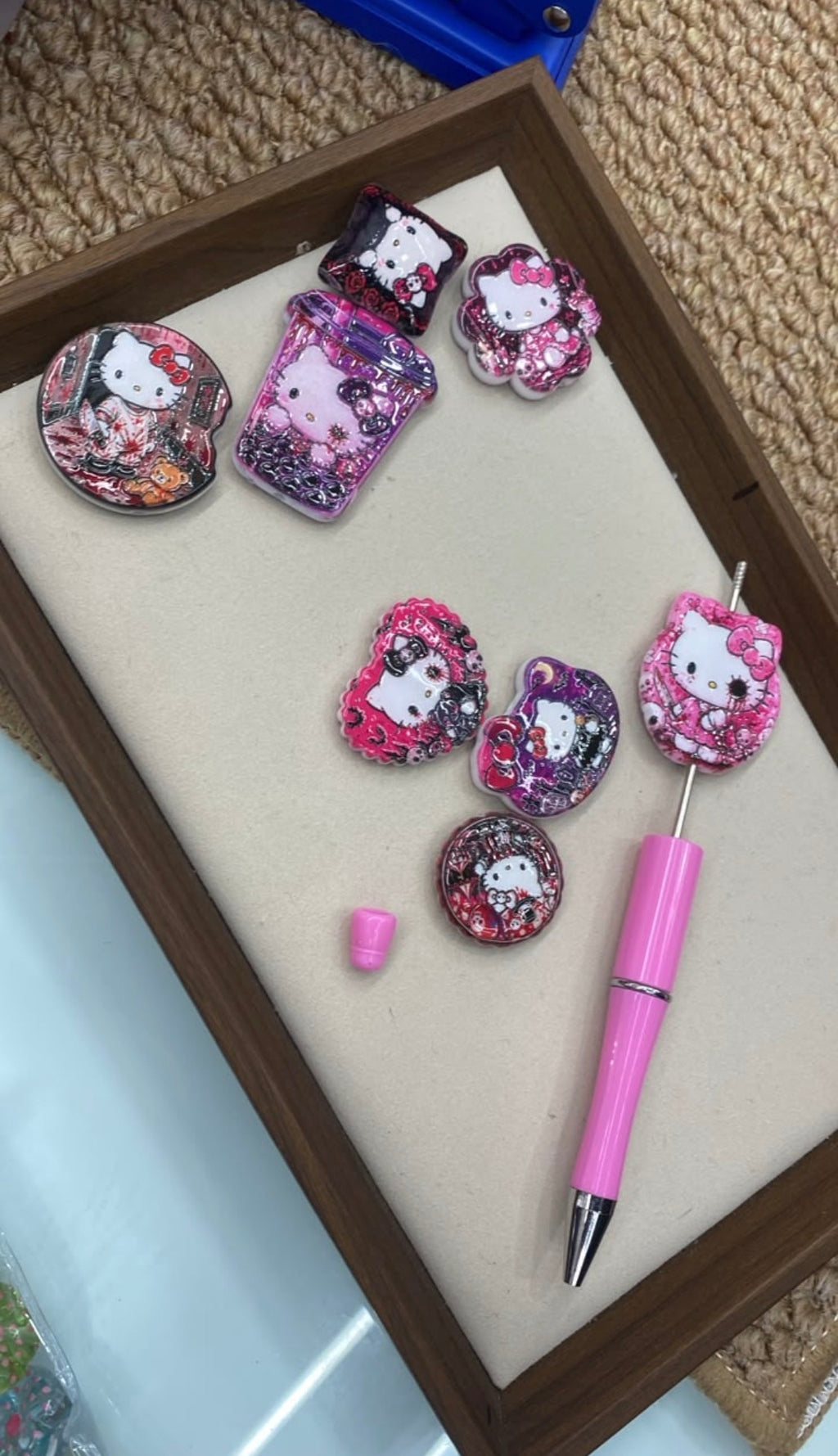 Horror Pink HK Acrylic Large Focal Beads Mix
