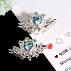 Rhinestone Metal Alloy Heart and Wings-U10