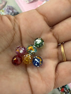 8mm Transparent Colored Paint Spatter Beads