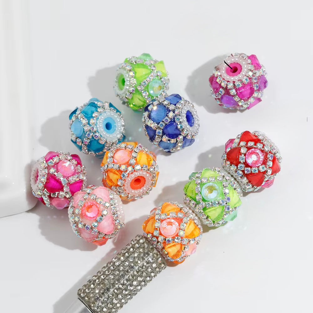 18mm  Heart and Round Crystal Fancy Beads (5pcs) Main image