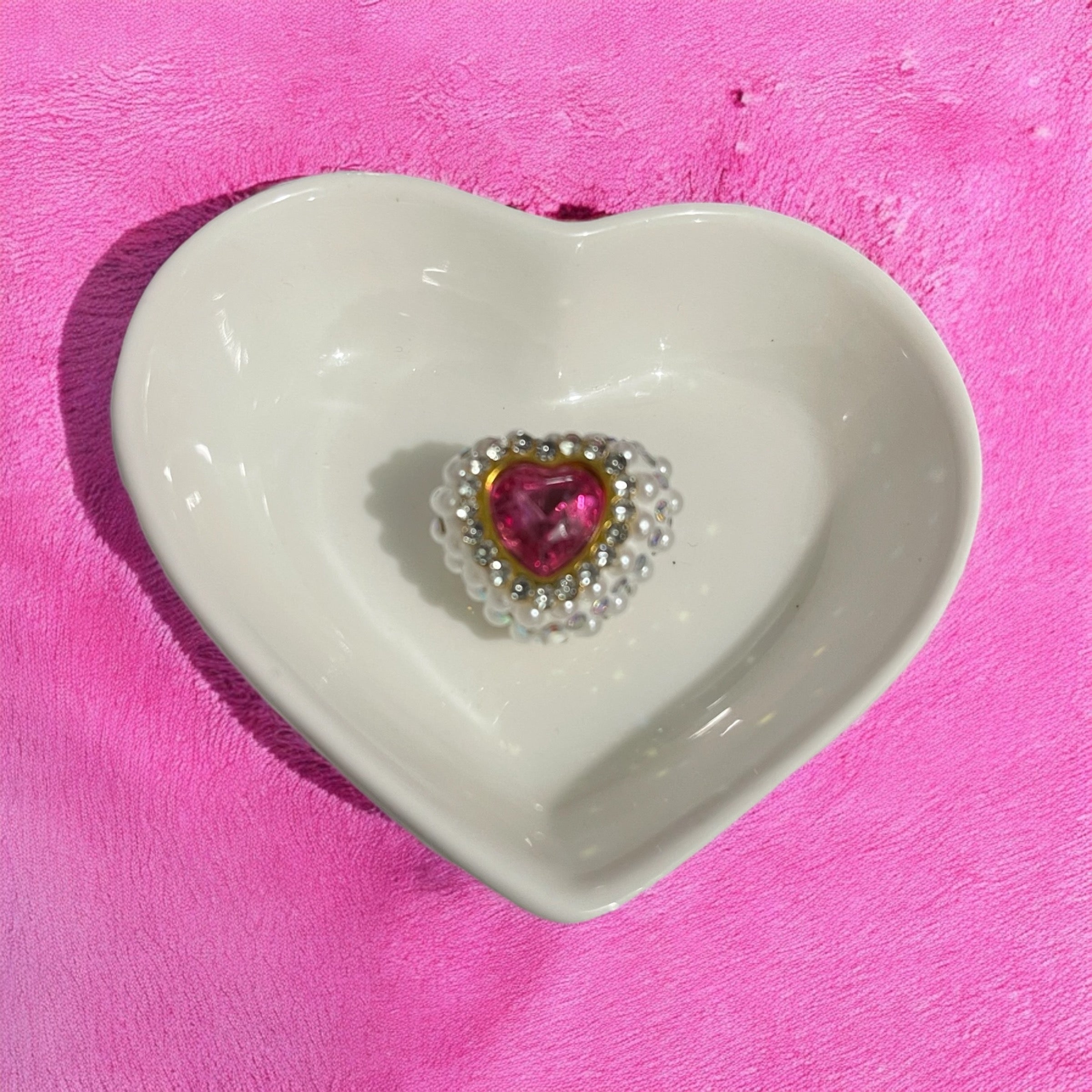 20mm Hearts with Rhinestones and Pearls