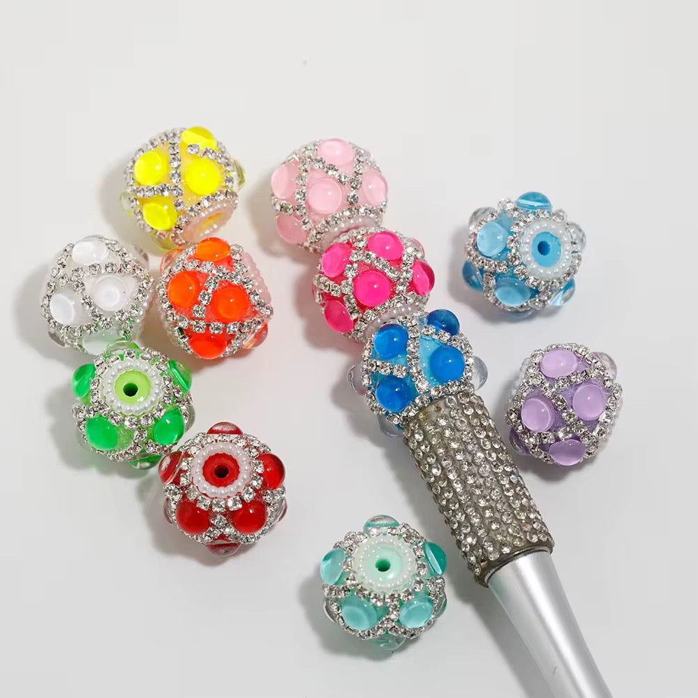 18mm Circle Crystal Fancy Rhinestone Beads (5pcs) 😘