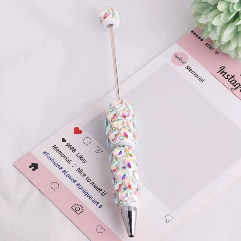 Beadable Clay Pens with Dazzling Heart in Assorted Colors