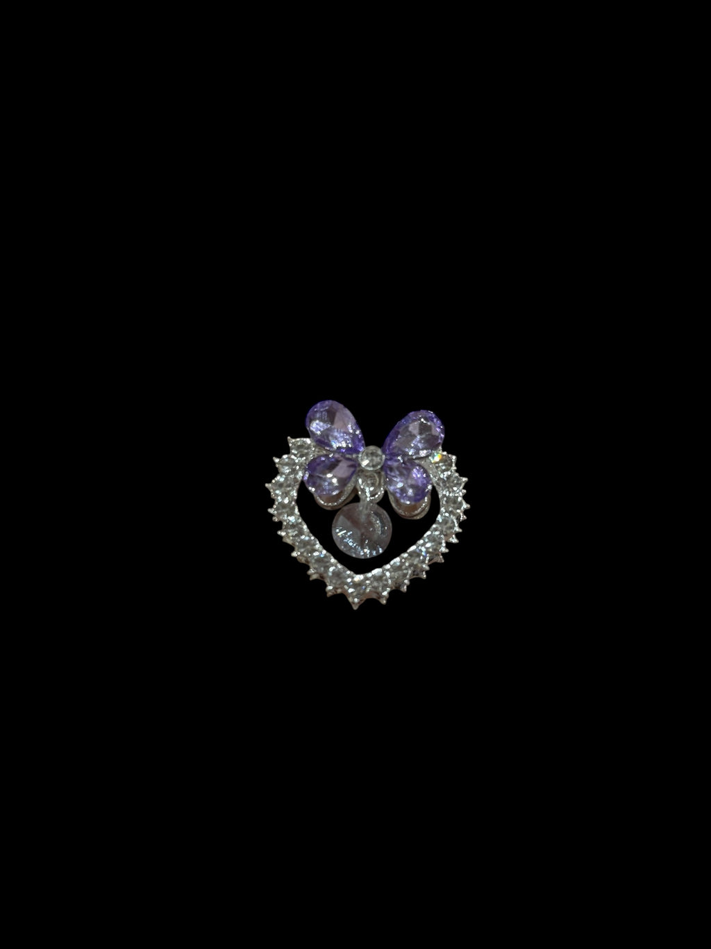 28mm  Alloy Rhinestone Heart Beads