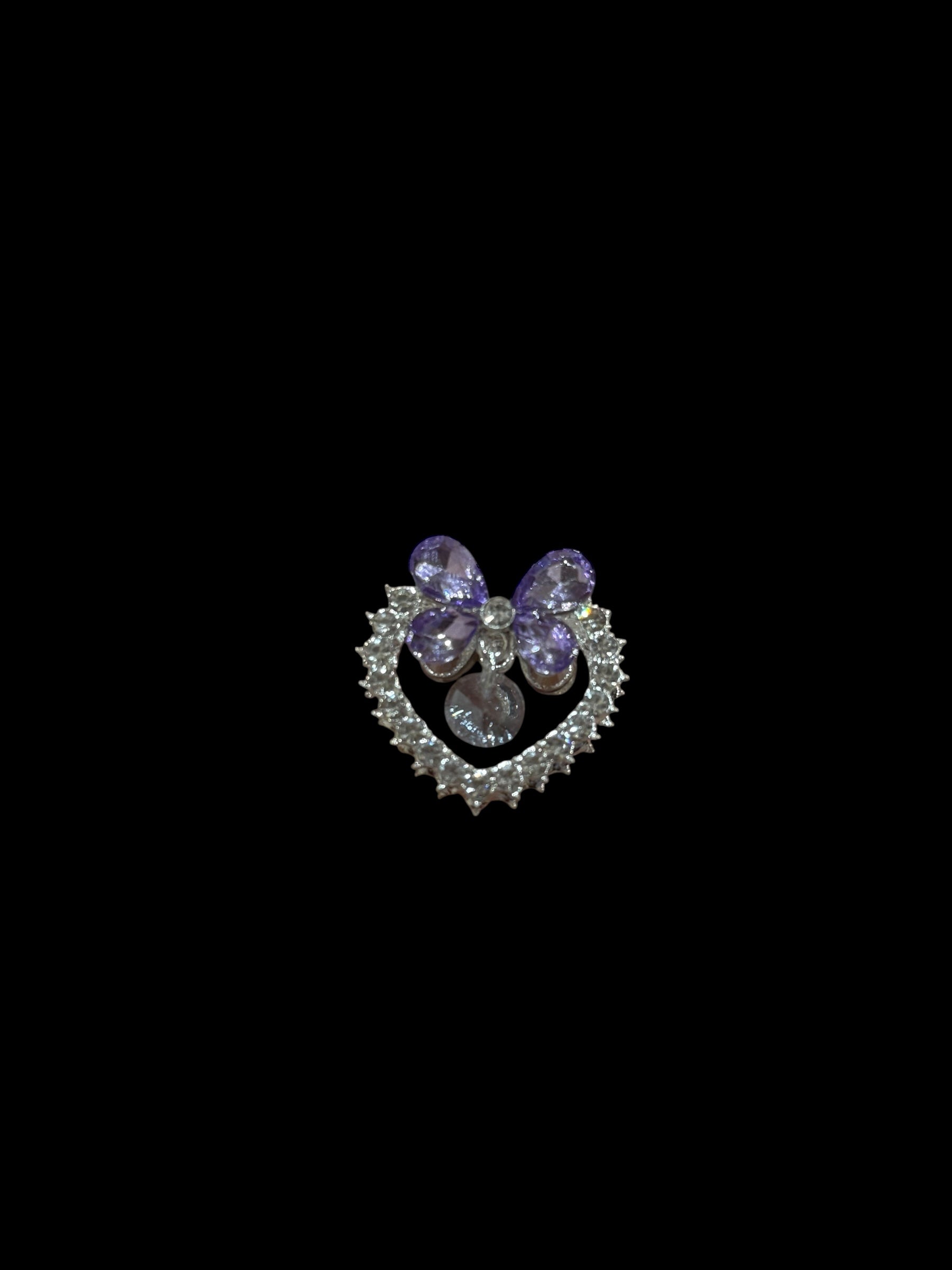 28mm  Alloy Rhinestone Heart Beads