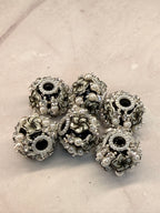 18mm Azalea Flower, Pearl and Rhinestone Fancy Beads