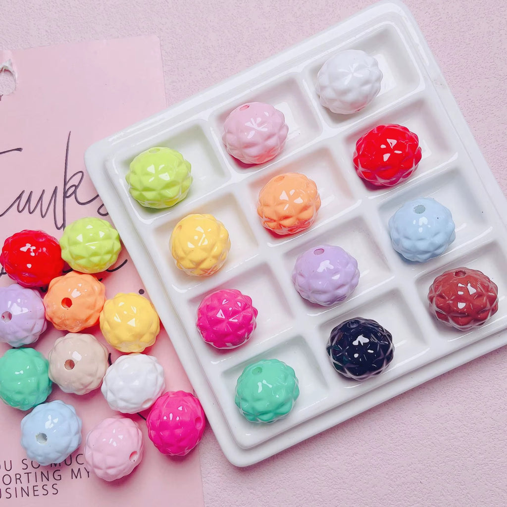 16mm Glossy Pineapple Solid Beads Mix-M16